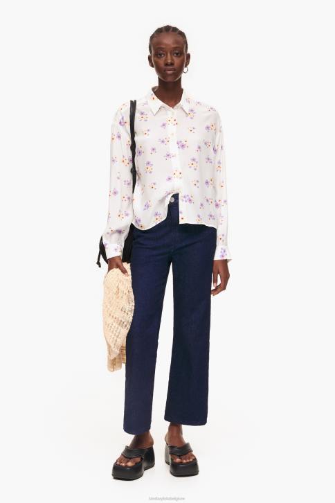 boxy shirt met bloemenprint van acryl Bimba Y Lola wit kleding 4HDL336