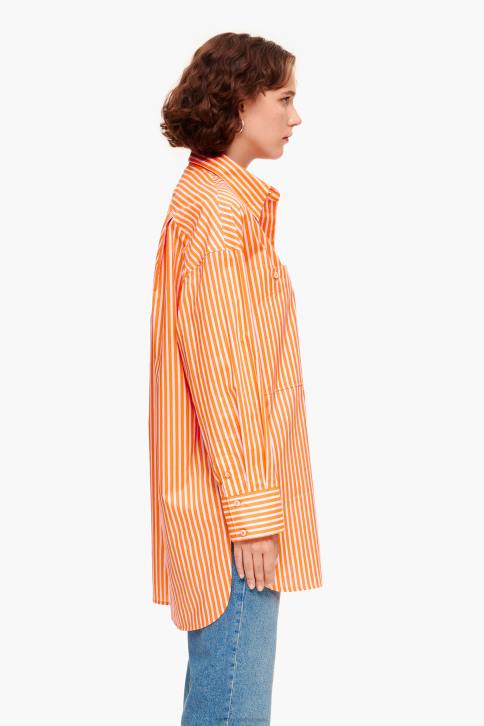 gestreept oversized overhemd Bimba Y Lola oranje kleding 4HDL334