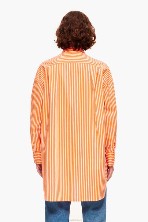 gestreept oversized overhemd Bimba Y Lola oranje kleding 4HDL334