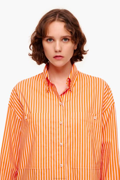 gestreept oversized overhemd Bimba Y Lola oranje kleding 4HDL334