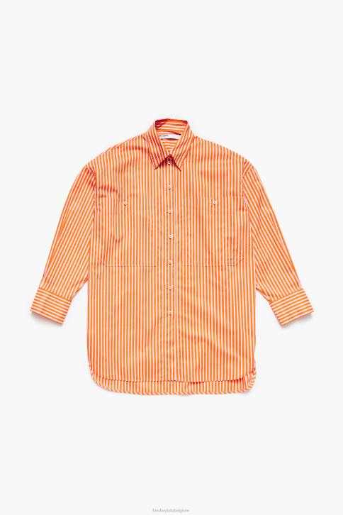 gestreept oversized overhemd Bimba Y Lola oranje kleding 4HDL334