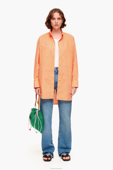gestreept oversized overhemd Bimba Y Lola oranje kleding 4HDL334