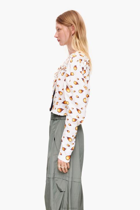 korte brandweer blouse Bimba Y Lola ivoor kleding 4HDL343