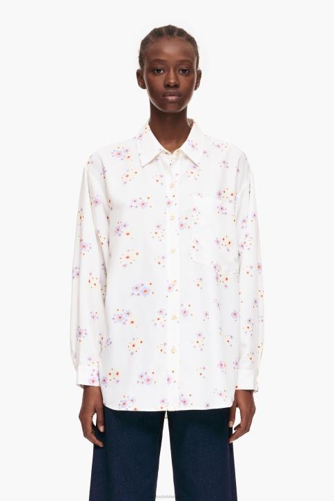 overhemd met bloemenprint van acryl Bimba Y Lola wit kleding 4HDL337
