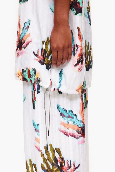 overhemd met koraalprint Bimba Y Lola ivoor kleding 4HDL326