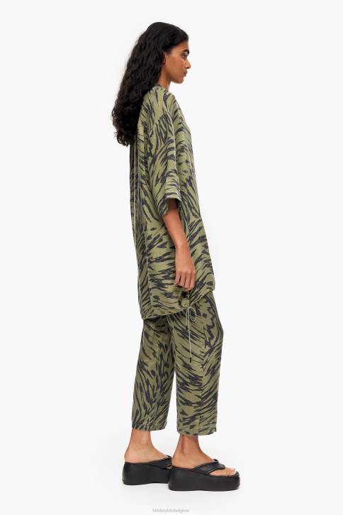 oversized overhemd met vlindervleugelprint Bimba Y Lola khaki kleding 4HDL323