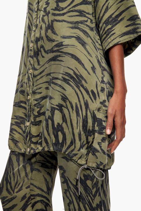 oversized overhemd met vlindervleugelprint Bimba Y Lola khaki kleding 4HDL323