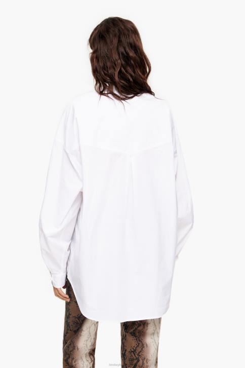 popeline oversized overhemd Bimba Y Lola wit kleding 4HDL333