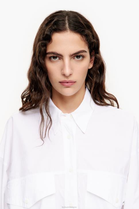 popeline oversized overhemd Bimba Y Lola wit kleding 4HDL333