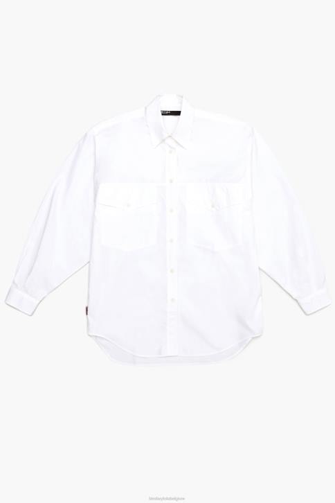 popeline oversized overhemd Bimba Y Lola wit kleding 4HDL333