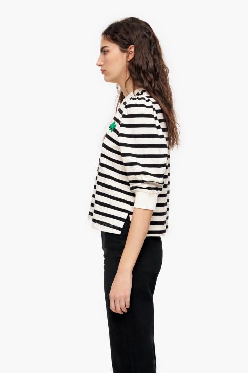 gestreept sweatshirt met logo Bimba Y Lola wit kleding 4HDL498