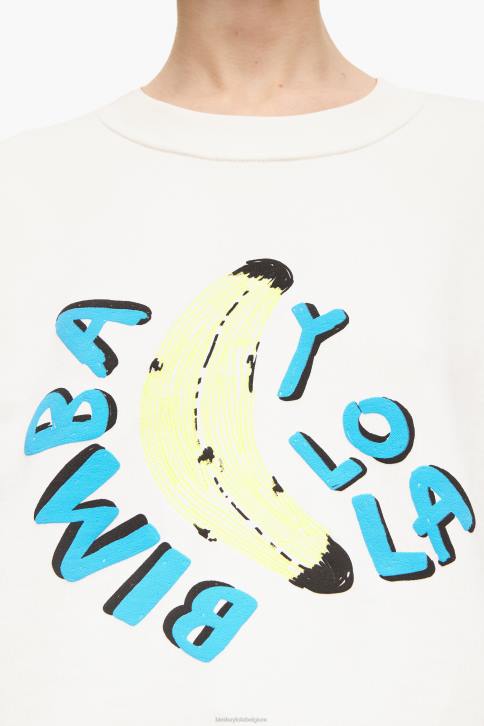 sweatshirt boxy logo banaan Bimba Y Lola ivoor kleding 4HDL495