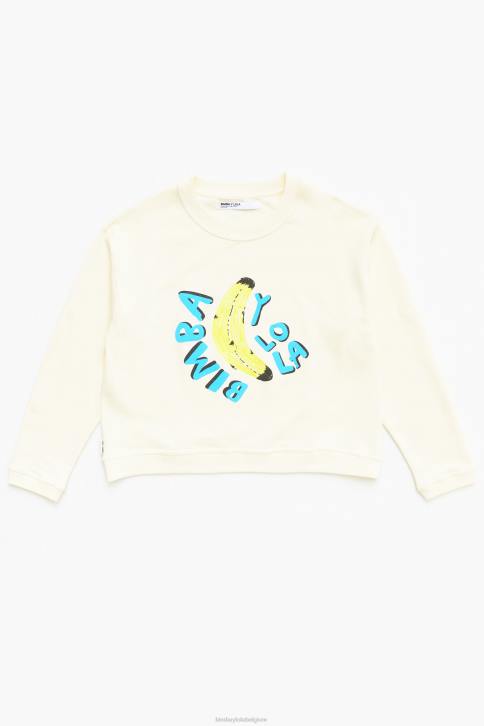 sweatshirt boxy logo banaan Bimba Y Lola ivoor kleding 4HDL495