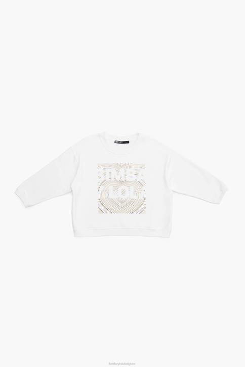 sweatshirt met logoprint Bimba Y Lola ivoor kleding 4HDL503