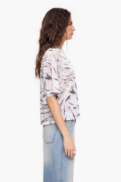 Boxy T-shirt met vlindervleugelprint Bimba Y Lola wit kleding 4HDL302
