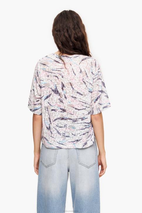 Boxy T-shirt met vlindervleugelprint Bimba Y Lola wit kleding 4HDL302