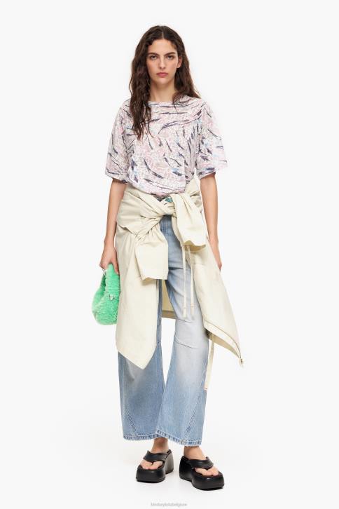 Boxy T-shirt met vlindervleugelprint Bimba Y Lola wit kleding 4HDL302