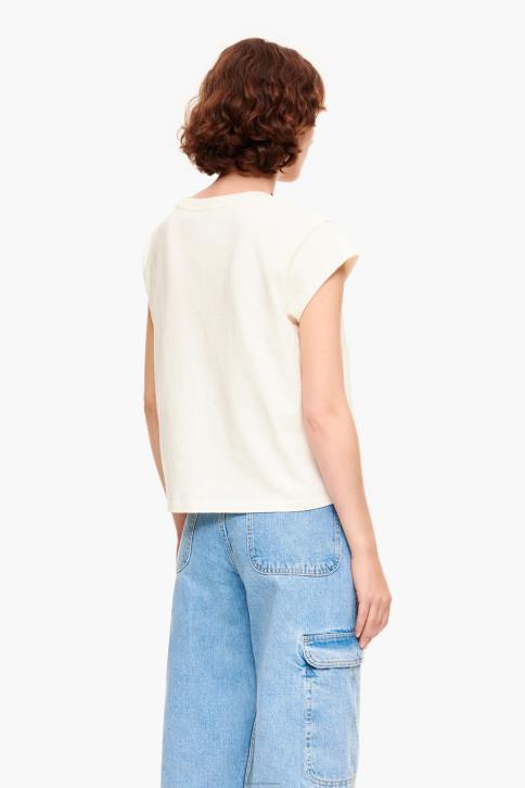 T-shirt met bloemenlogo Bimba Y Lola ecru kleding 4HDL275