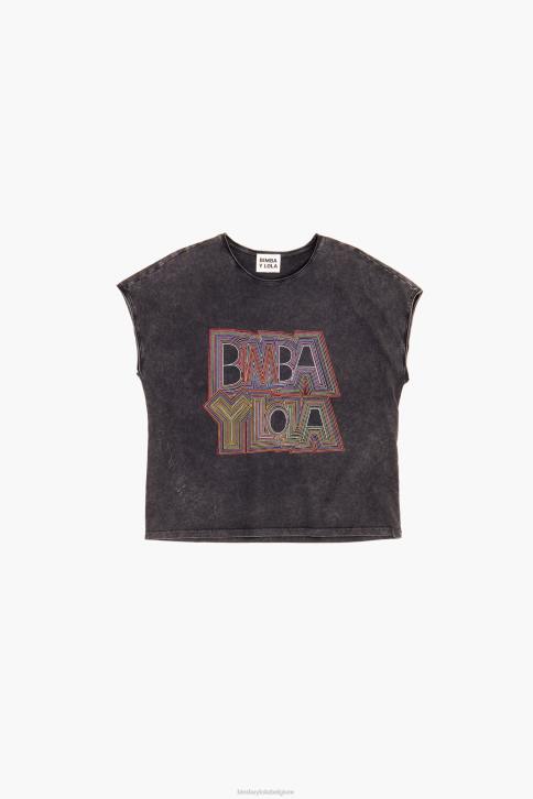 T-shirt met logo Bimba Y Lola gewassen zwart kleding 4HDL259