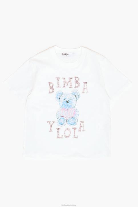 T-shirt met logobeer Bimba Y Lola ivoor kleding 4HDL270