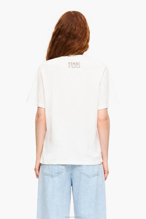 T-shirt met pandabeerprint Bimba Y Lola ecru kleding 4HDL271
