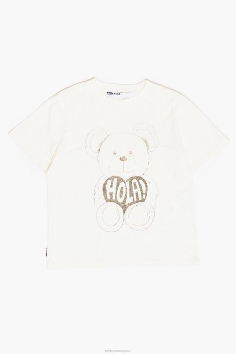 T-shirt met pandabeerprint Bimba Y Lola ecru kleding 4HDL271