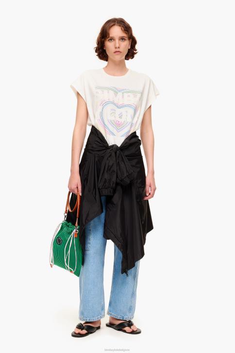 T-shirt met potloodlogo Bimba Y Lola ivoor kleding 4HDL260