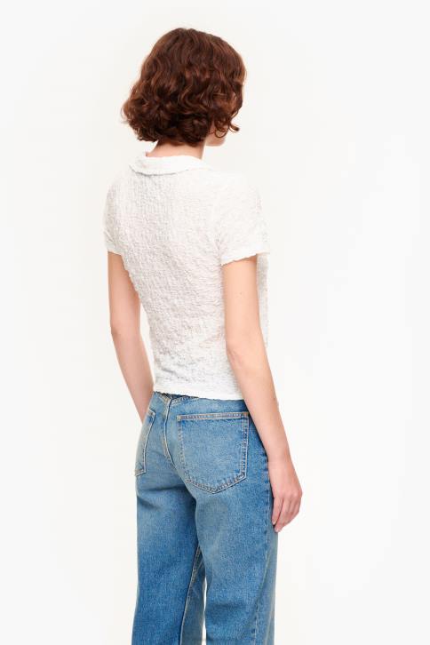 T-shirt met structuur en knopen Bimba Y Lola ivoor kleding 4HDL287