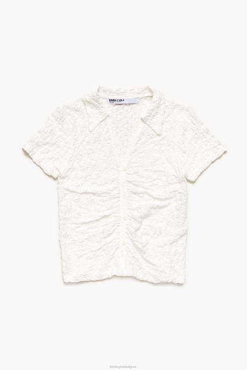 T-shirt met structuur en knopen Bimba Y Lola ivoor kleding 4HDL287
