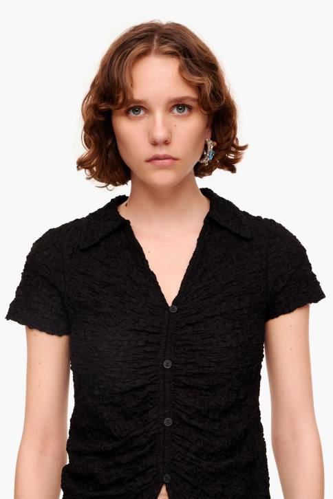 T-shirt met structuur en knopen Bimba Y Lola zwart kleding 4HDL288