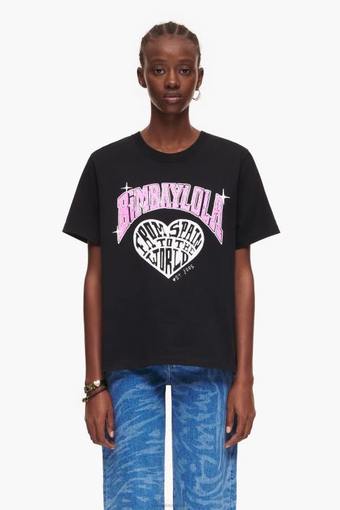 T-shirt met universitair logo Bimba Y Lola zwart kleding 4HDL276