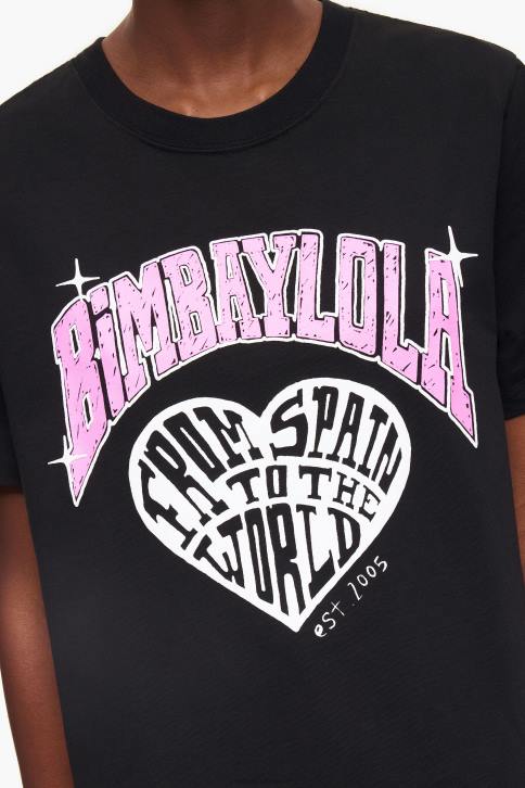T-shirt met universitair logo Bimba Y Lola zwart kleding 4HDL276