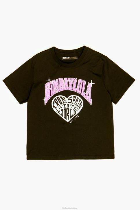 T-shirt met universitair logo Bimba Y Lola zwart kleding 4HDL276