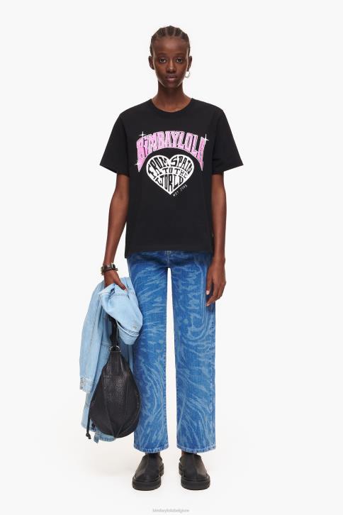 T-shirt met universitair logo Bimba Y Lola zwart kleding 4HDL276