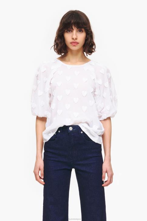 T-shirt van dubbele stof Bimba Y Lola wit kleding 4HDL285