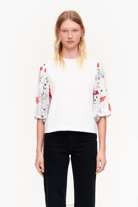 T-shirt van dubbele stof met hartjesprint Bimba Y Lola bijnaam kleding 4HDL282