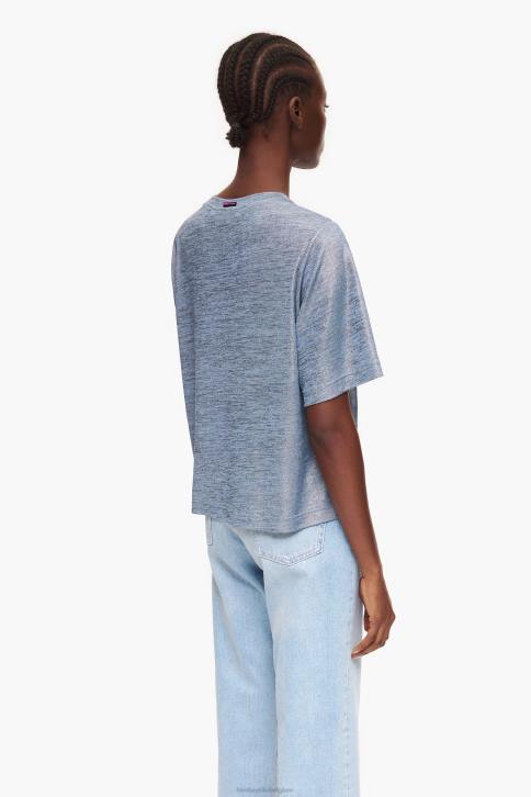 folie t-shirt Bimba Y Lola vloeiend blauw kleding 4HDL306
