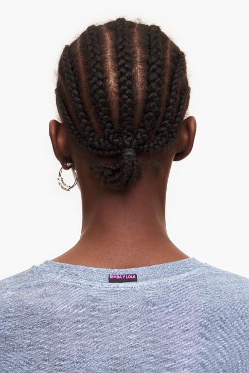 folie t-shirt Bimba Y Lola vloeiend blauw kleding 4HDL306