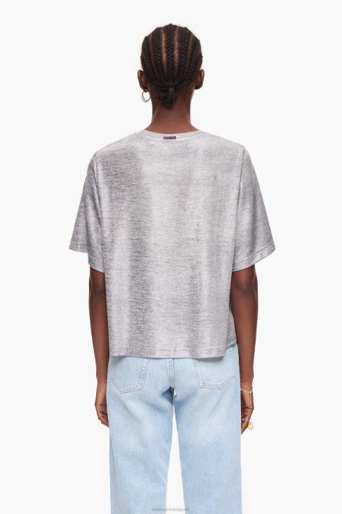 folie t-shirt Bimba Y Lola vloeiend grijs kleding 4HDL307