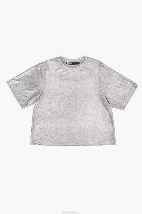 folie t-shirt Bimba Y Lola vloeiend grijs kleding 4HDL307