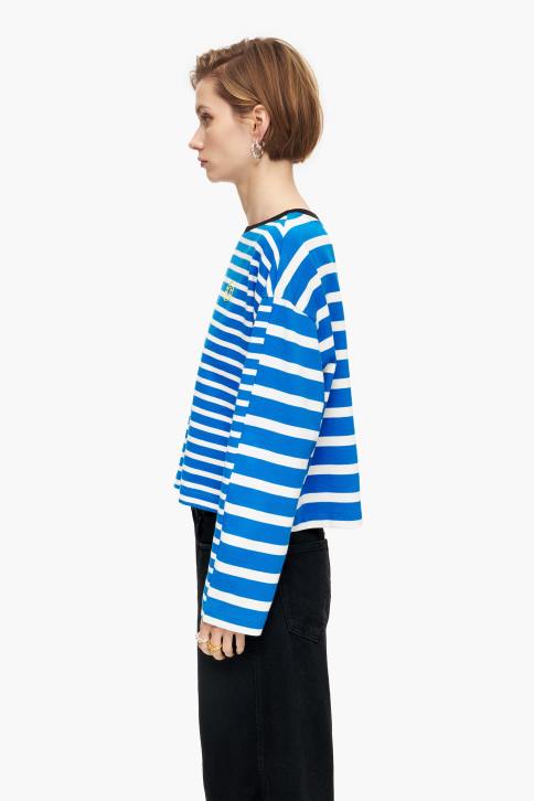 gestreept katoenen t-shirt Bimba Y Lola blauw kleding 4HDL318