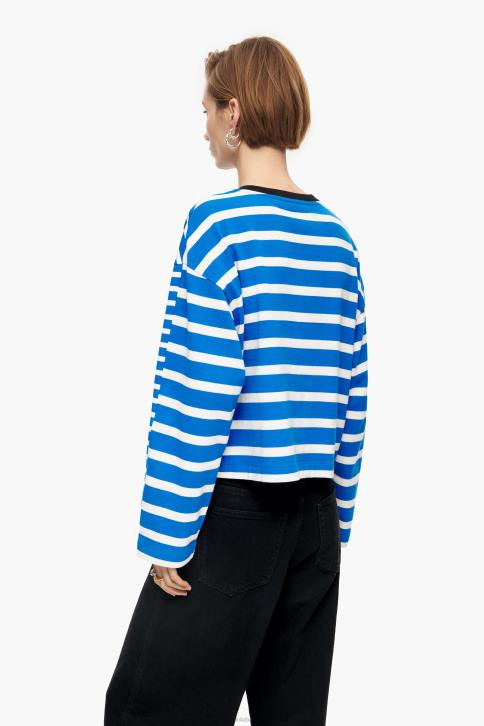 gestreept katoenen t-shirt Bimba Y Lola blauw kleding 4HDL319