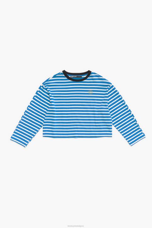 gestreept katoenen t-shirt Bimba Y Lola blauw kleding 4HDL319