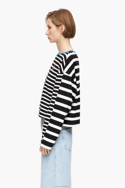 gestreept katoenen t-shirt Bimba Y Lola zwart kleding 4HDL317