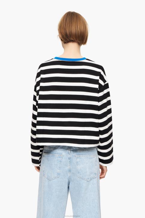 gestreept katoenen t-shirt Bimba Y Lola zwart kleding 4HDL317