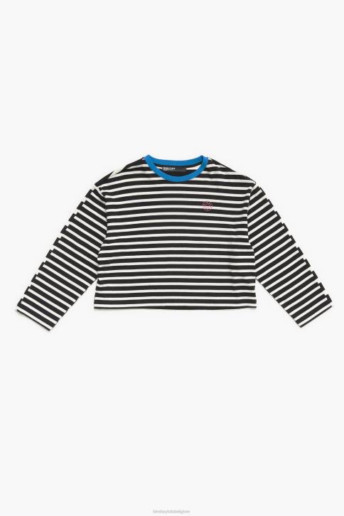 gestreept katoenen t-shirt Bimba Y Lola zwart kleding 4HDL317