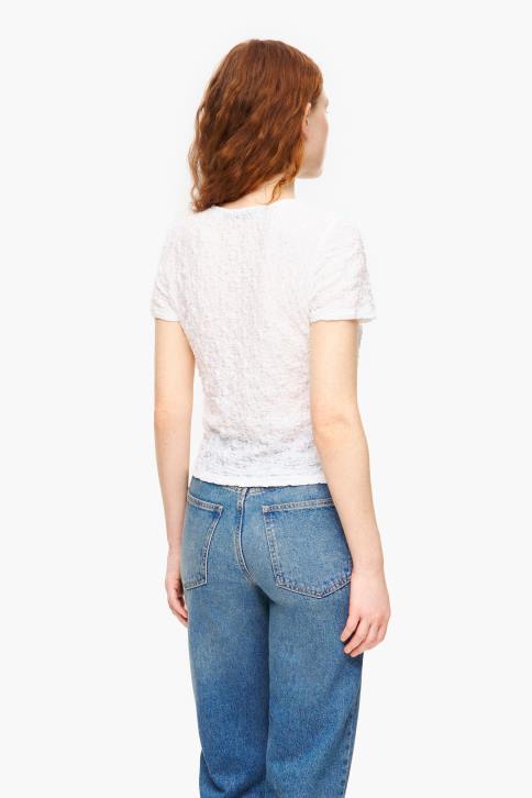 gestructureerd t-shirt met ruches Bimba Y Lola ivoor kleding 4HDL267