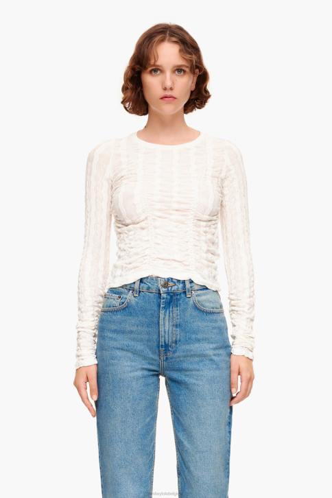 getailleerd t-shirt met structuur Bimba Y Lola ivoor kleding 4HDL312