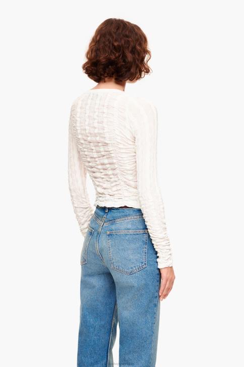 getailleerd t-shirt met structuur Bimba Y Lola ivoor kleding 4HDL312