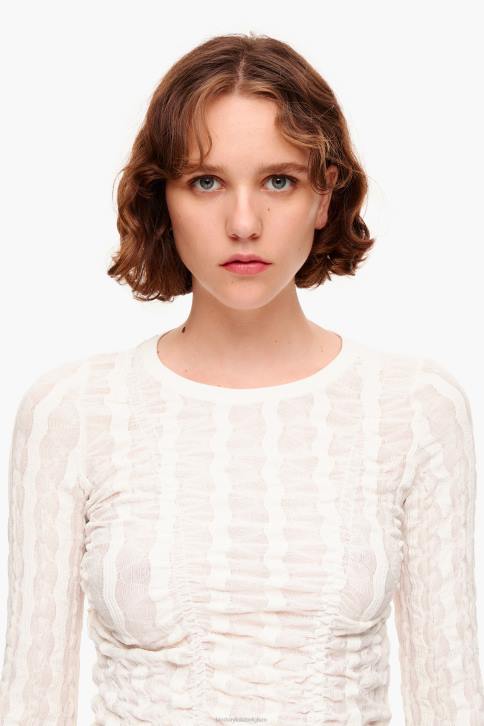 getailleerd t-shirt met structuur Bimba Y Lola ivoor kleding 4HDL312